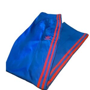 Adidas Blue Track Pants with Red Stripes